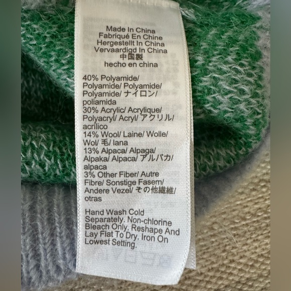 J.Crew green checkered v-neck‎ cardigan sweater brushed yarn wool blend women XS - Picture 4 of 4